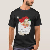 Verontruste Kerstman gezicht ouderwets T-shirt (Voorkant)