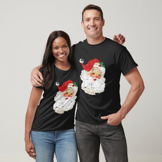 Verontruste Kerstman gezicht ouderwets T-shirt (Unisex)