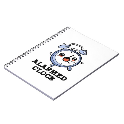 Verontruste klok Grappige wekker grap Notitieboek (Linkerzijde)