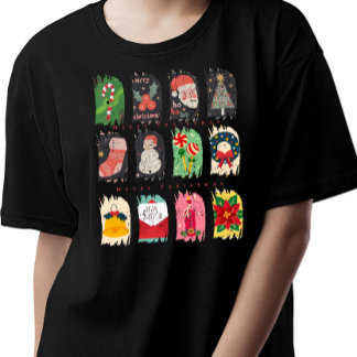  verontruste "Merry Christmas" penseelstreek T-shirt