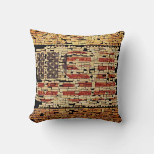 verontruste USA Letters en American Flag Kussen