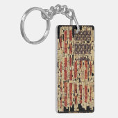  verontruste USA Letters en American Flag Sleutelhanger (Voorkant Links)