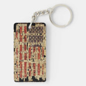  verontruste USA Letters en American Flag Sleutelhanger (achterkant)