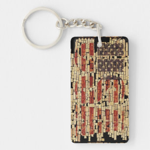 verontruste USA Letters en American Flag Sleutelhanger