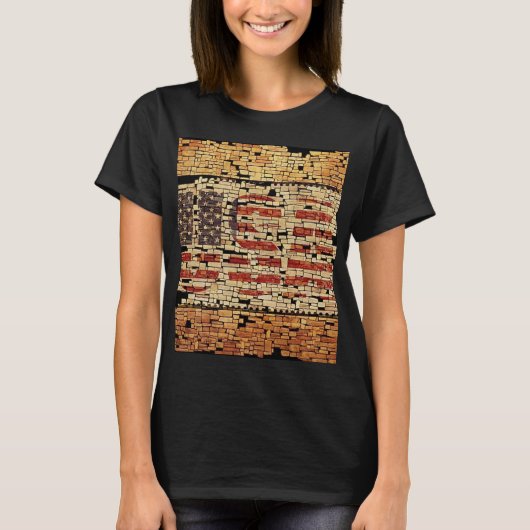 verontruste USA Letters en American Flag T-shirt (Voorkant)