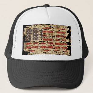 verontruste USA Letters en American Flag Trucker Pet
