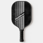Verontrustende Donkere Gradiënt Regenboog met Naam Pickleball Paddle (Voorkant)
