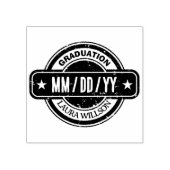 Verontrustte aangepaste afstudeerdatum  rubberstempel (Afrduk)