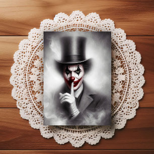 Verontrustte Vintage Clown Met een Sinu smile Briefkaart
