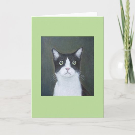 Verontrustuwde kat wenskaart kaart (Voorkant)