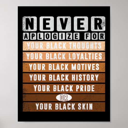 Verontschuldig Black History Maand Blm Melanin Pri Poster (Voorkant)