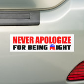 Verontschuldig je nooit dat je gelijk hebt! bumpersticker (Op auto)