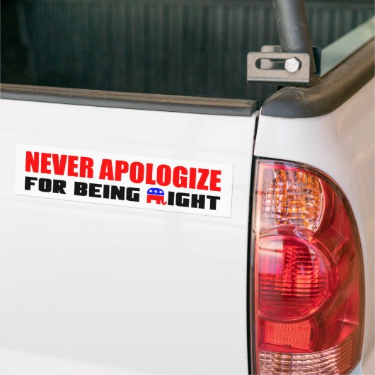Verontschuldig je nooit dat je gelijk hebt! bumpersticker (Op Truck)