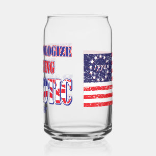 Verontschuldig je nooit voor je vaderlandslievendh blikvorm glas