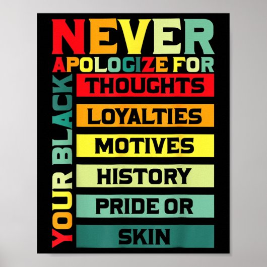 Verontschuldig je voor je zwartheid Black History  Poster (Voorkant)