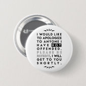 verontschuldigen ronde button 5,7 cm (Voorkant /achterkant)