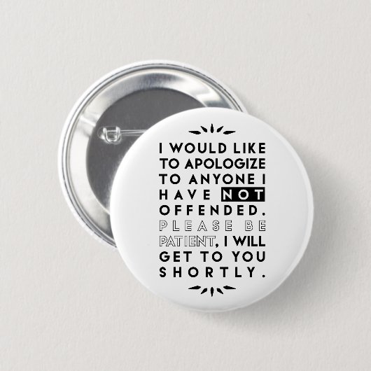 verontschuldigen ronde button 5,7 cm (Voorkant /achterkant)