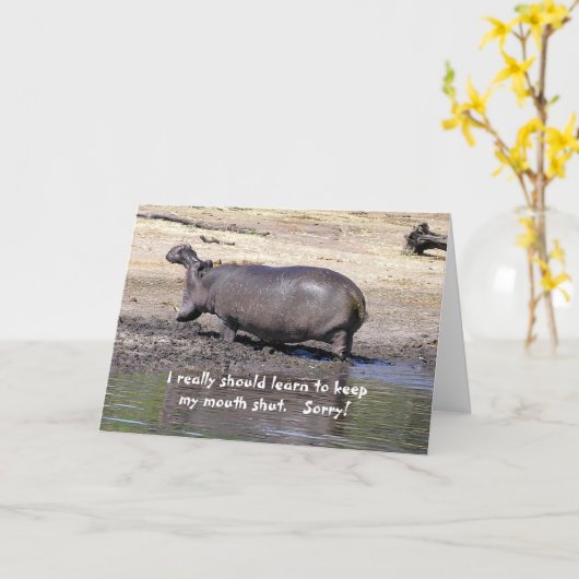 VERONTSCHULDIGING, HUMORISTISCH, HIPPO, 'IK ZOU HE KAART (Gele Bloem)