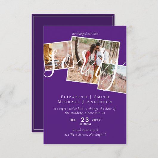 VERONTSCHULDIGING! Uitstel van het huwelijk Wijzig (Voorkant / Achterkant)