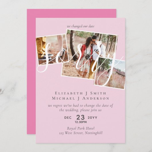 VERONTSCHULDIGING! Uitstel van het huwelijk Wijzig (Voorkant / Achterkant)