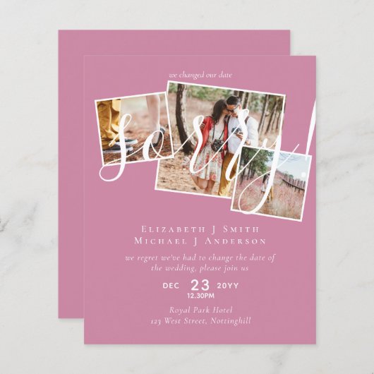 VERONTSCHULDIGING! Uitstel van het huwelijk Wijzig (Voorkant / Achterkant)