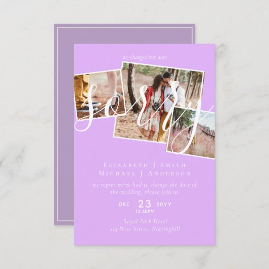 VERONTSCHULDIGING! Uitstel van het huwelijk Wijzig (Voorkant / Achterkant)