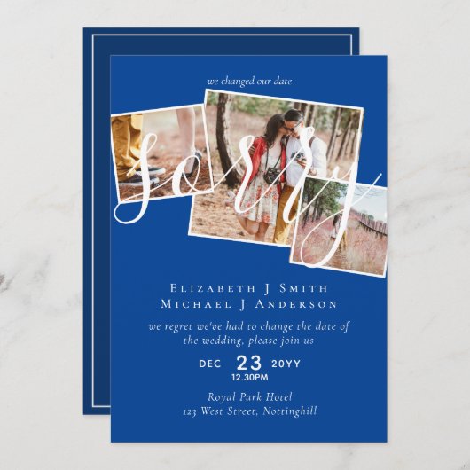 VERONTSCHULDIGING! Uitstel van het huwelijk Wijzig (Voorkant / Achterkant)