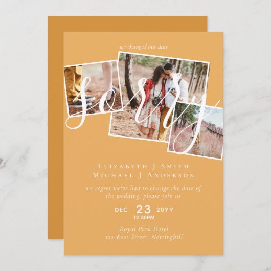 VERONTSCHULDIGING! Uitstel van het huwelijk Wijzig (Voorkant / Achterkant)