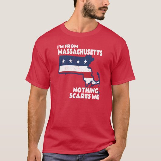 Verontwaardigd in Massachusetts State MA Niets T-shirt (Voorkant)