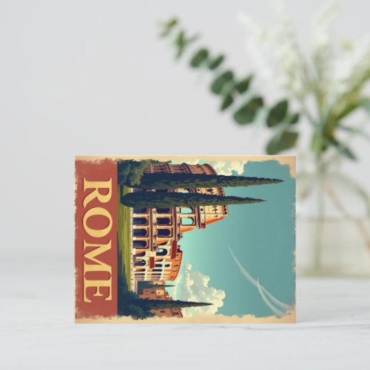 Verontwaardigd  Rome Colosseum Reizen Briefkaart (Staand voorkant)