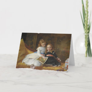 Verontwaardigd Victoriaans Twee Jonge Meisjes Wens Kaart