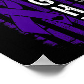 Verontwaardigde Amerikaanse vlag Paarse lint vecht Poster (Hoek)