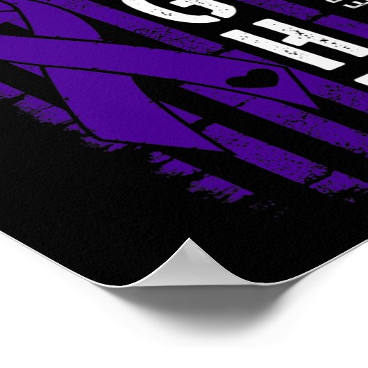 Verontwaardigde Amerikaanse vlag Paarse lint vecht Poster (Hoek)