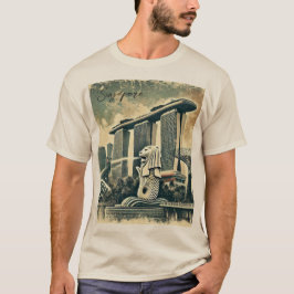 Verontwaardigde Singapore Merlion Marina Bay Sands T-shirt