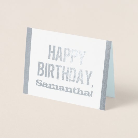 Verontwaardigde, zanderige "HAPPY BIRTHDAY"-Kaart Folie Kaarten (Voorkant)