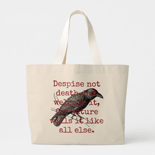 Verontzetting niet dood, maar welkom.............. grote tote bag (Achterkant)