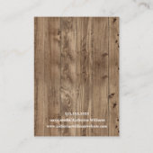 Veroorbaar beeldscherm| Robuust hout en Bourgogne  Visitekaartje (Achterkant)