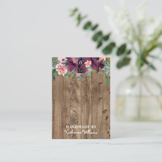 Veroorbaar beeldscherm| Robuust hout en Bourgogne  Visitekaartje (Staand voorkant)