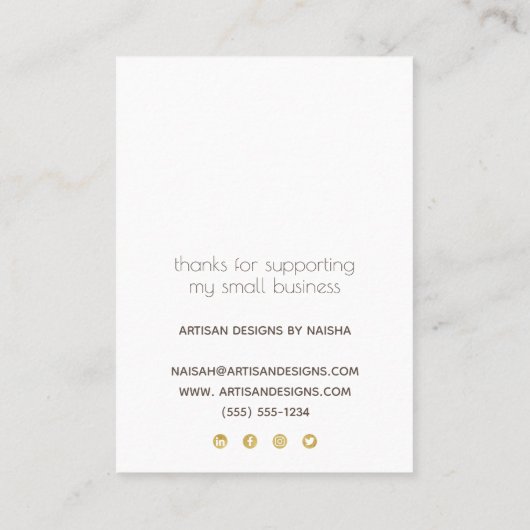 Veroorbaar beeldscherm Voeg Logo sociale media-wit Visitekaartje (Achterkant)