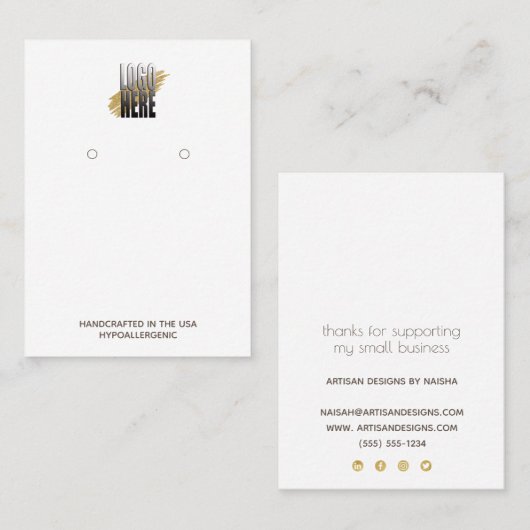 Veroorbaar beeldscherm Voeg Logo sociale media-wit Visitekaartje (Voorkant / Achterkant)