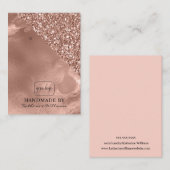 Veroorbaar Logo toevoegen | Roos Gold en glitter Visitekaartje (Voorkant / Achterkant)