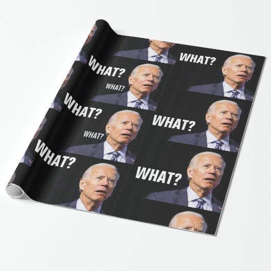 VEROORDEELD JOE BIDEN FUNNY CHRISTMAS WRAPPING PAP CADEAUPAPIER (Uitgerold)