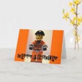 Veroordeelde gevangene minifig Happy Birthday Kaar Kaart (Gele Bloem)