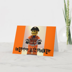 Veroordeelde gevangene minifig Happy Birthday Kaar Kaart