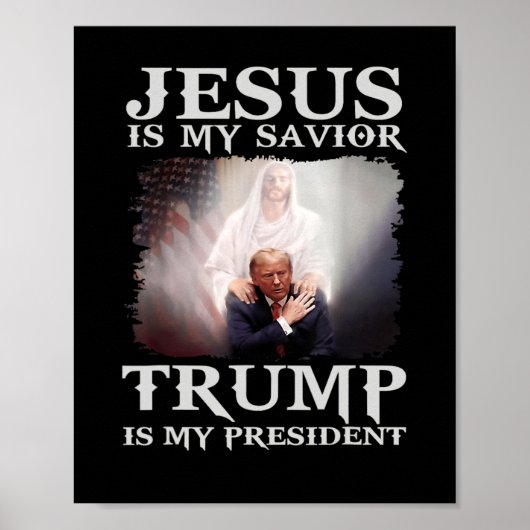 Veroordeelde misdadiger Jezus is mijn redder Trump Poster (Voorkant)