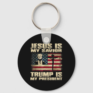 Veroordeelde misdadiger Jezus is mijn redder Trump Sleutelhanger