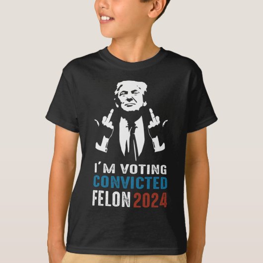 Veroordeelde misdadiger stemmen 2024 t-shirt (Voorkant)