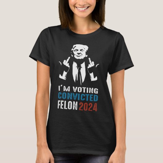 Veroordeelde misdadiger stemmen 2024 t-shirt (Voorkant)