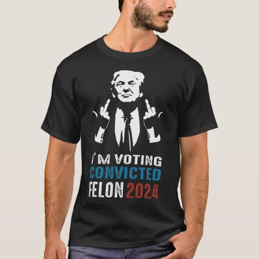 Veroordeelde misdadiger stemmen 2024 t-shirt (Voorkant)
