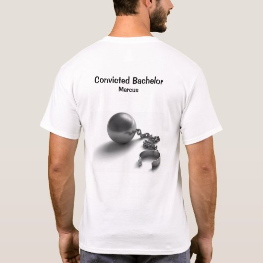 Veroordeelde vrijgezellenbal en -ketting t-shirt (Achterkant)
